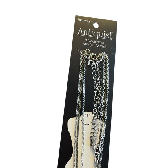 Hildie And Jo Silver Chains 3 Necklaces 18 Inches Antiquist - Picture 2 of 3